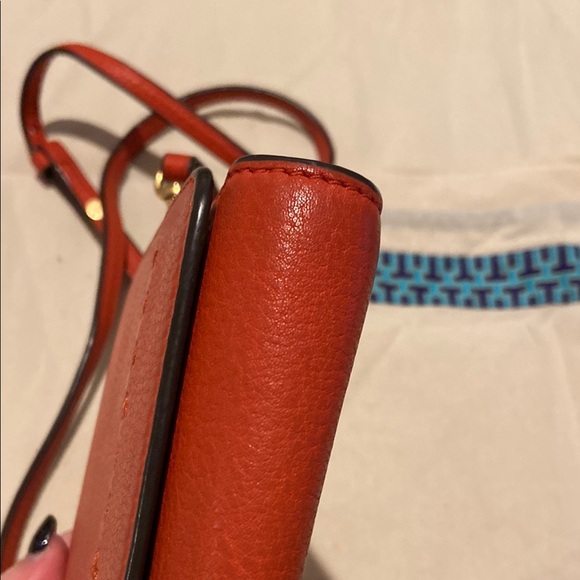 Tory Burch Orange Leather Wallet Crossbody - Picture 6 of 11